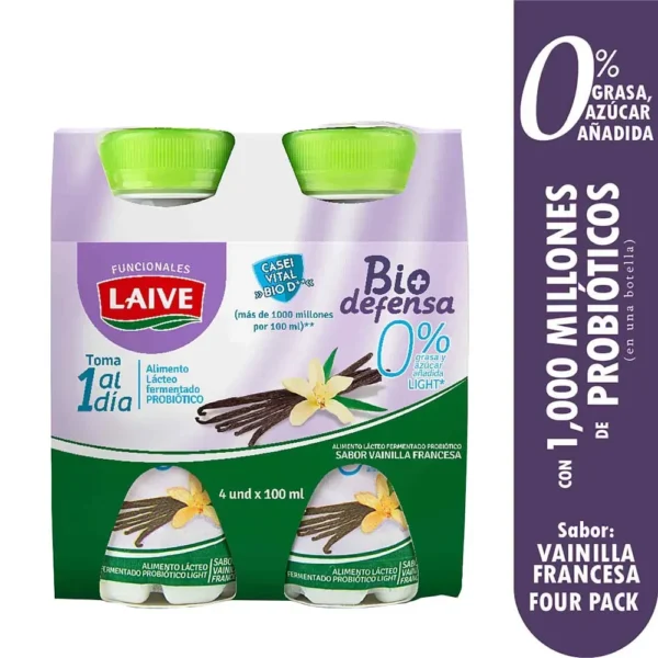 LAIVE Bio Defensa Light Vainilla Francesa Paquete 4un Botella 100ml