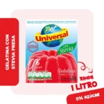 Gelatina Diet Universal con Stevia Fresa Caja 19 g