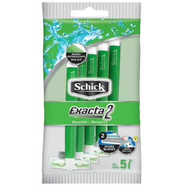 Máquina de Afeitar Desechable Schick Exacta 2 Sensible 5un